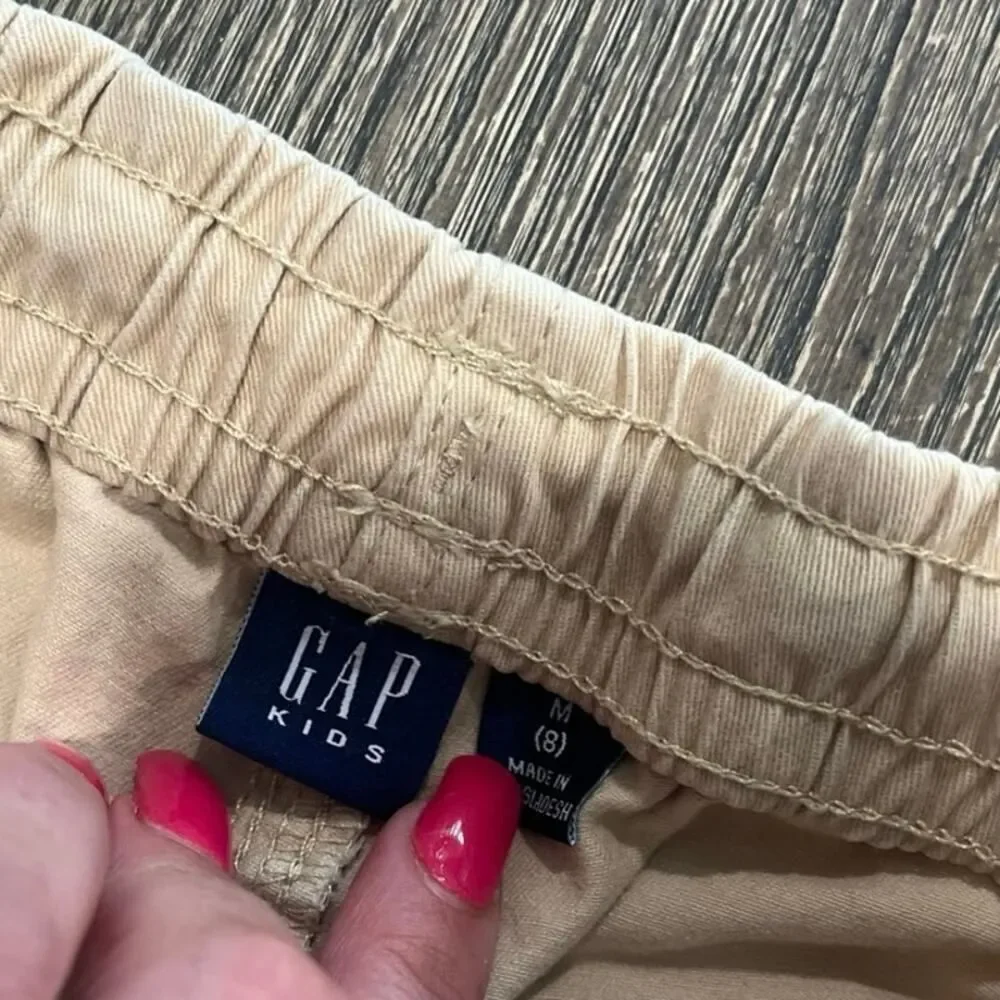 Gap Kids Boys Stretch Twill Shorts Drawstring Elastic Waist Mojave Desert Size M
